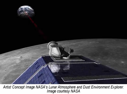 Artist concept image for NASAs Lunar Laser Communications Demonstration from space